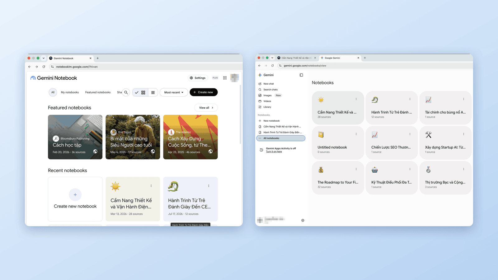 Gemini Notebook vs. Notebooks in Gemini: Was ist der Unterschied?