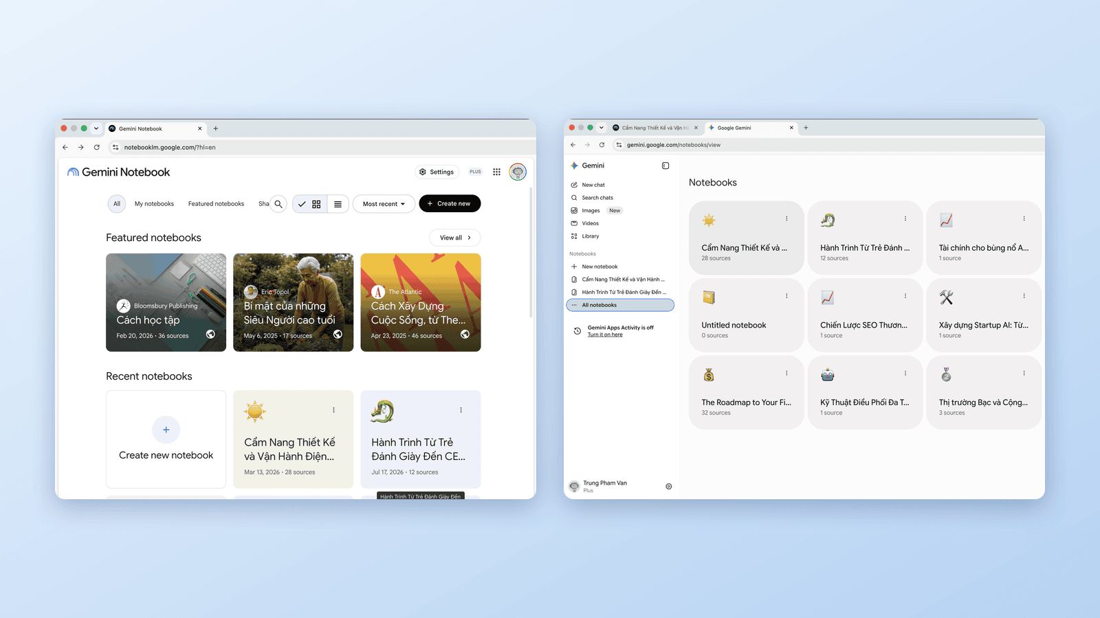 Gemini Notebook vs Notatniki w Gemini: czym się różnią?