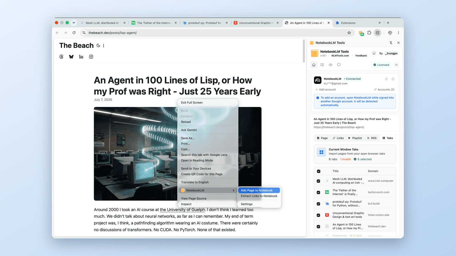 How to Add the Current Tab to NotebookLM