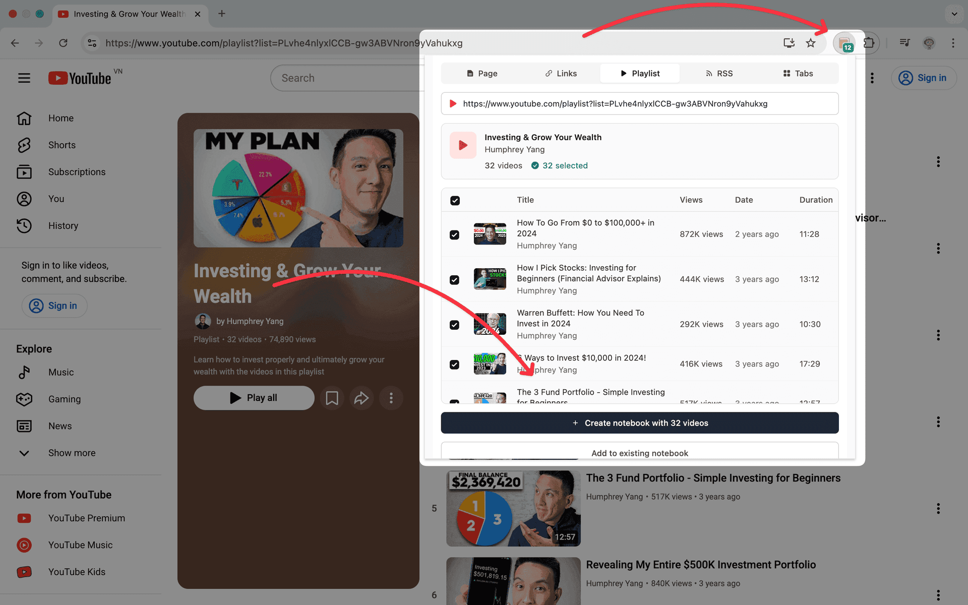 NotebookLM Tools bulk source adding interface - import 50 URLs, YouTube playlists, or RSS feeds at once