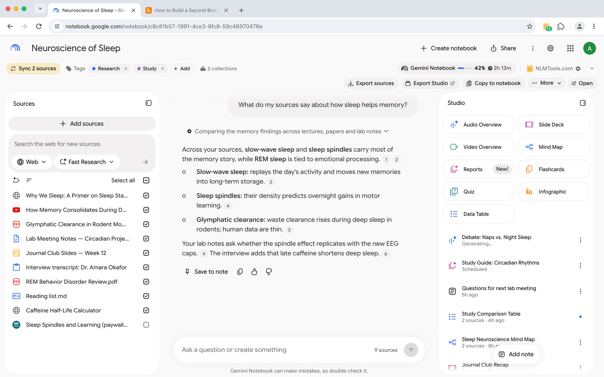 NotebookLM Tools source freshness detection and sync