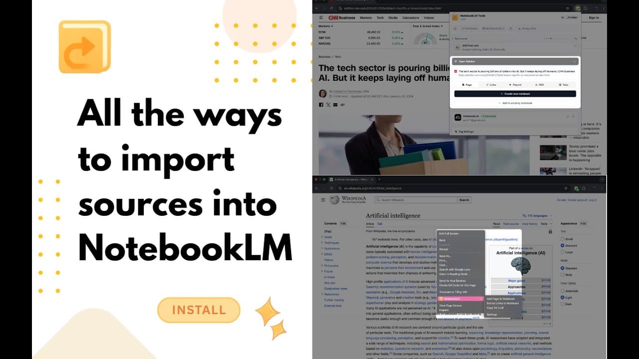 All the ways to import sources into NotebookLM